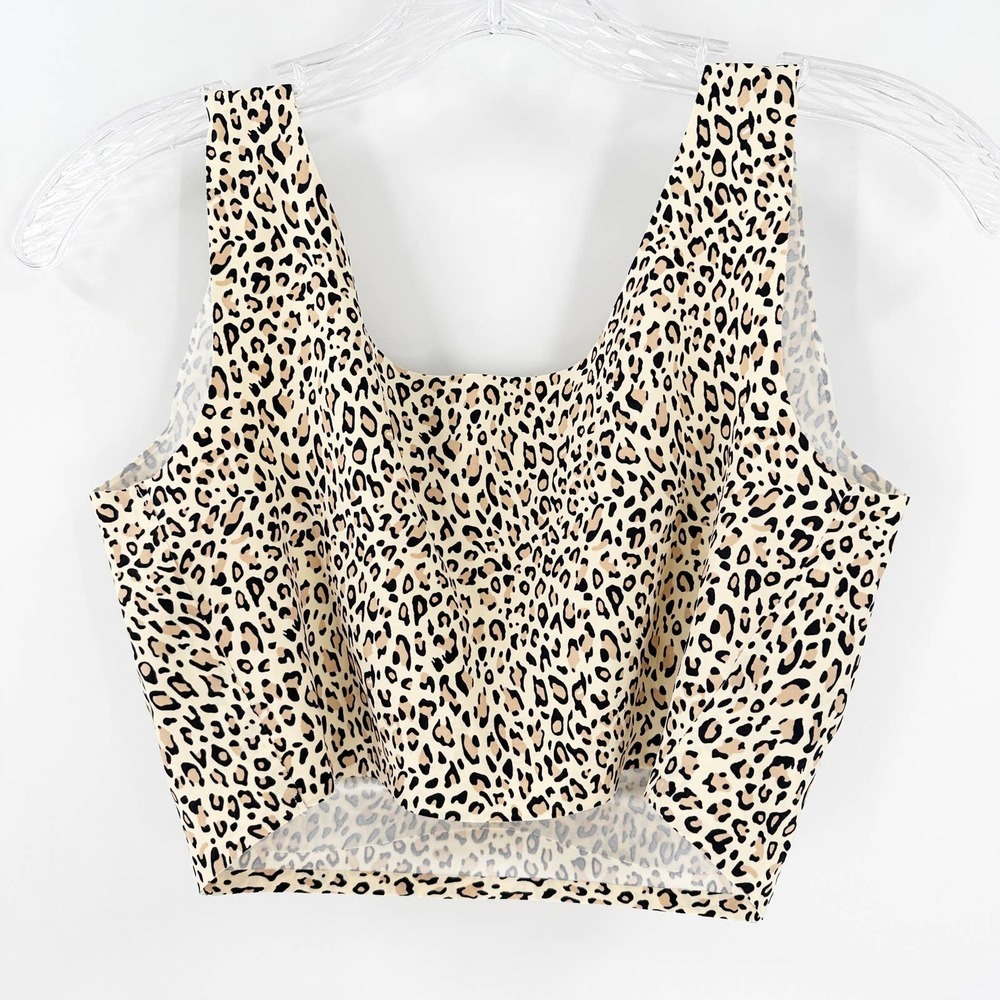 NWOT Rhonda Shear Leopard Print Pull On Invisible Body Bra - Picture 3 of 3